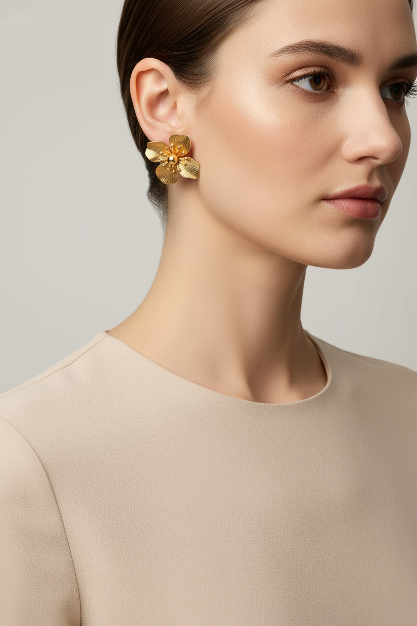 Golden Flora Earrings - Image 2